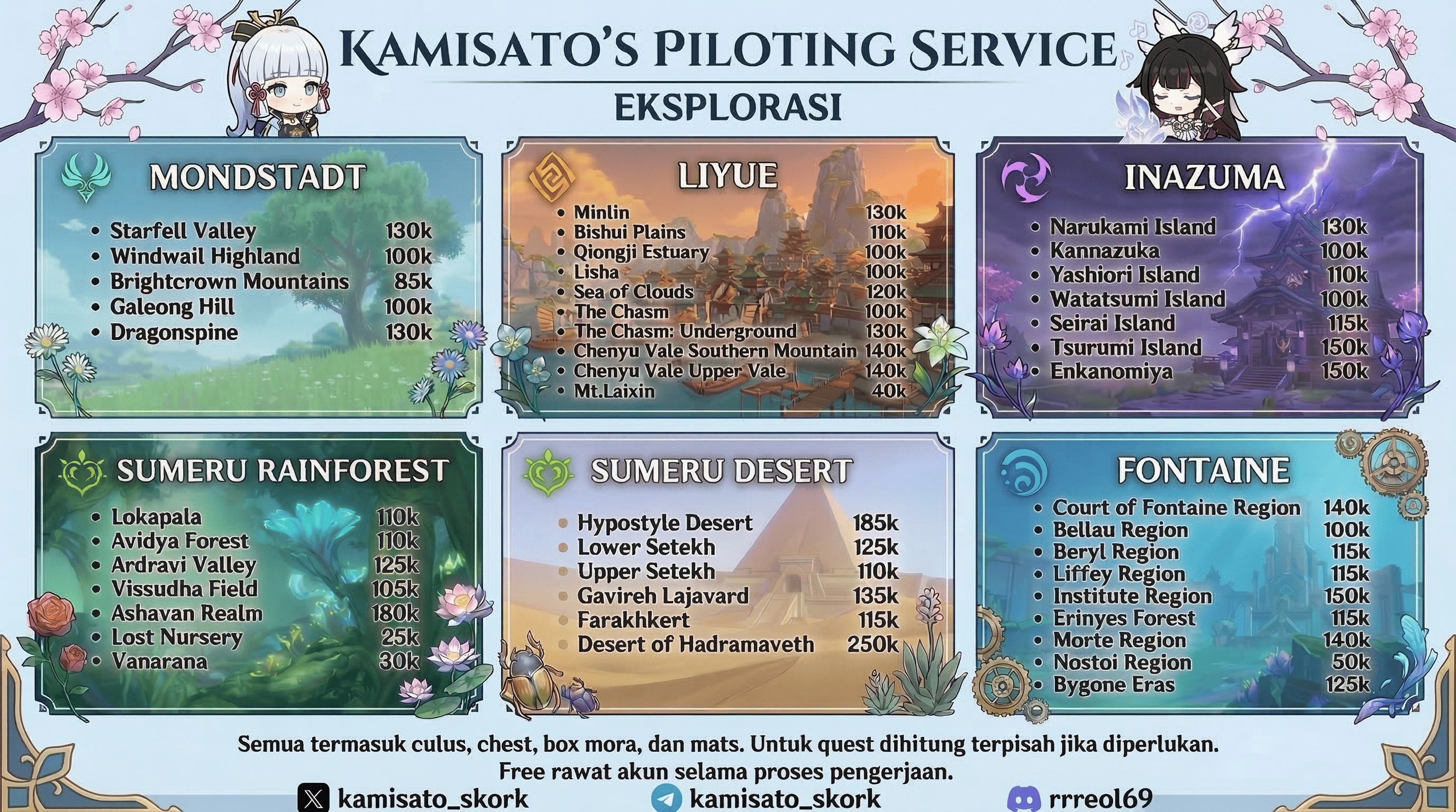 Pricelist Eksplorasi