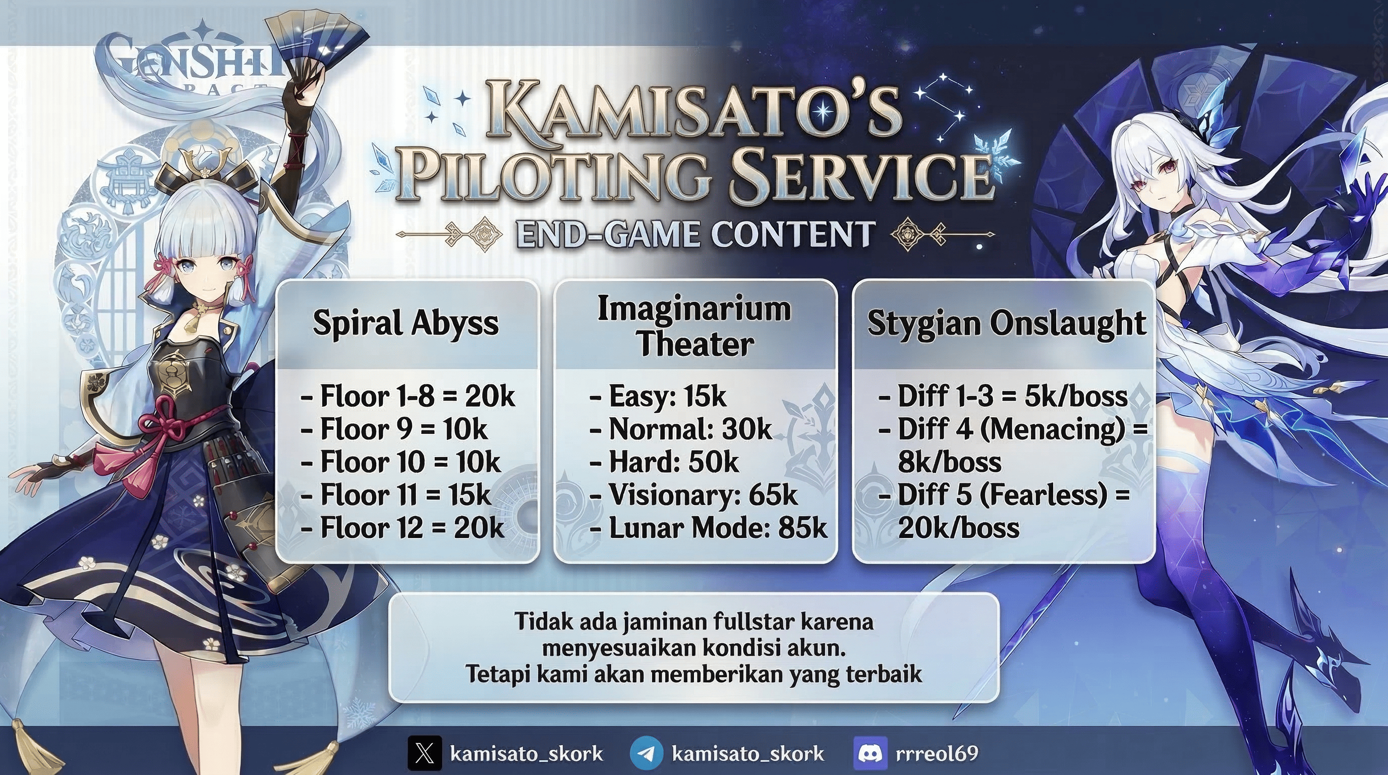 Pricelist Endgame Content Hub