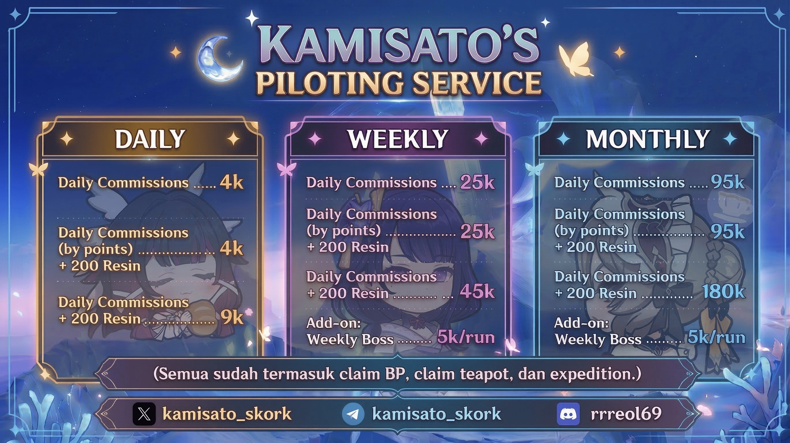 Pricelist Layanan Rakun